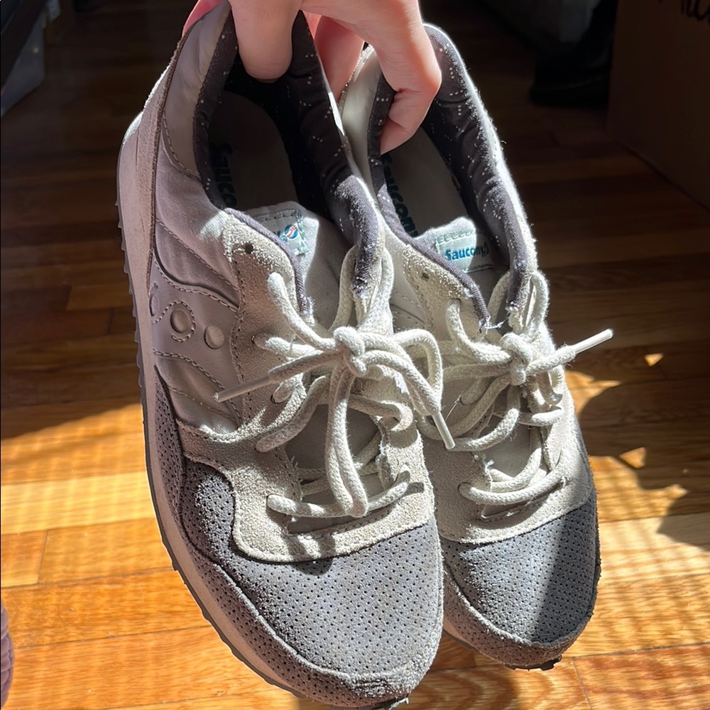 Saucony Gray and White Athletic Shoes